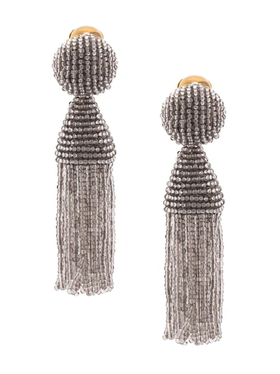 Shop Oscar De La Renta Beaded Tassel Earrings