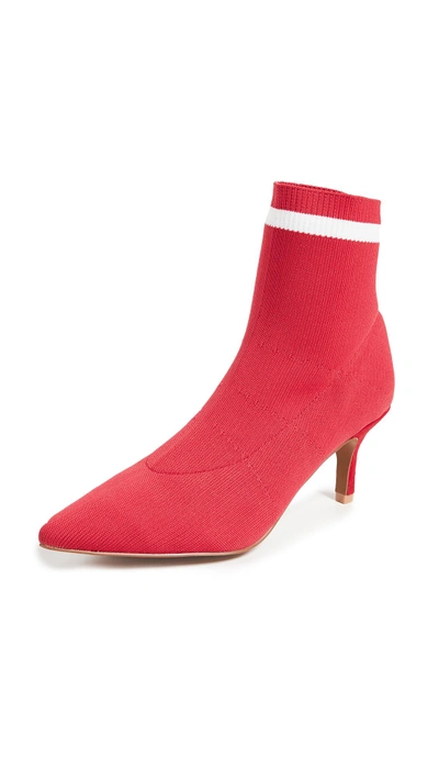 Shop Jaggar Textile Knit Booties In Red
