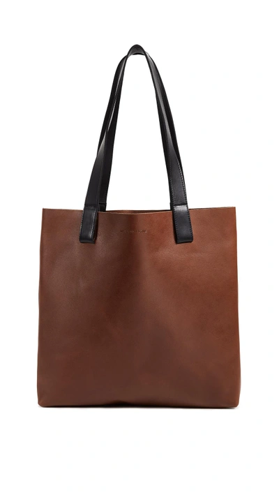 Shop Otaat/myers Collective Square Tote Bag In Tobacco/black
