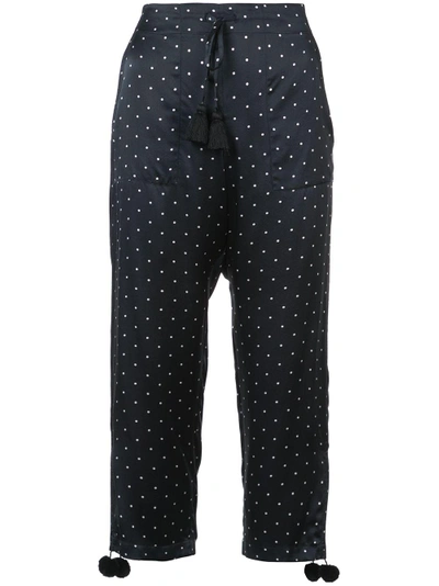 Shop Figue Fiore Polka-dot Cropped Trousers - Black