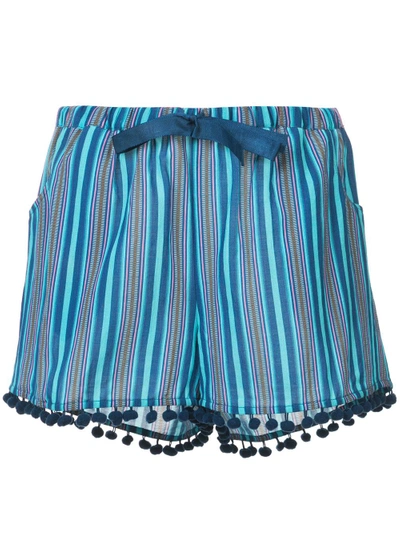 Shop Figue Maja Striped Shorts - Blue