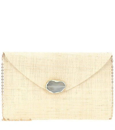 Shop Kayu Capri Straw Clutch In Beige