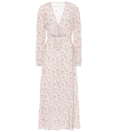 Shop Miu Miu Floral-printed Silk Dress In Pink