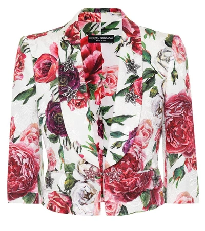 Shop Dolce & Gabbana Floral-printed Jacquard Blazer In Multicoloured