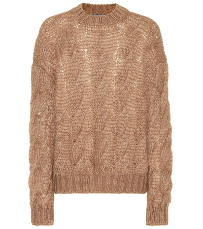 Shop Prada Mohair-blend Sweater In Brown