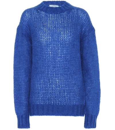 Shop Prada Mohair-blend Sweater In Blue