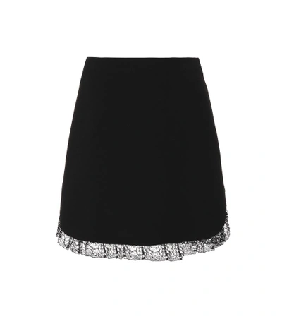 Shop Miu Miu Crêpe Miniskirt In Black