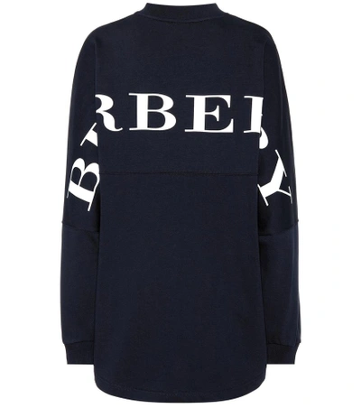 Shop Burberry Oversized Cotton Sweatshirt In Blue