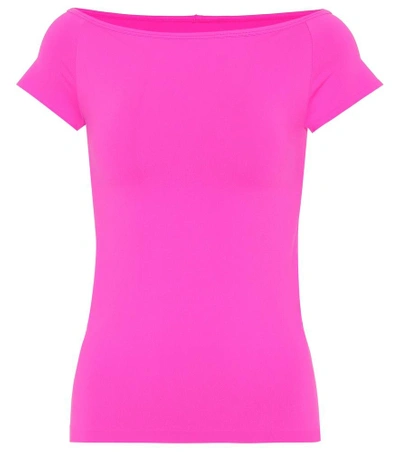 Shop Helmut Lang Jersey Top In Pink