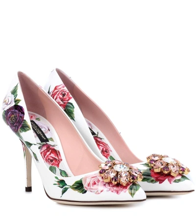 Shop Dolce & Gabbana Floral-printed Patent Leather Pumps In Multicoloured