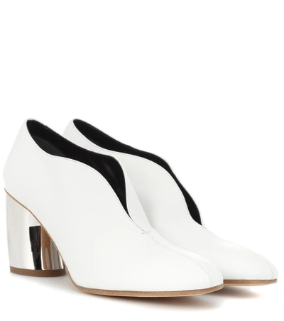 Shop Proenza Schouler Leather Curved Heel Pumps In White