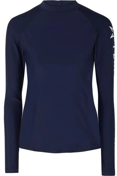 Shop Perfect Moment Printed Rash Guard In Navy