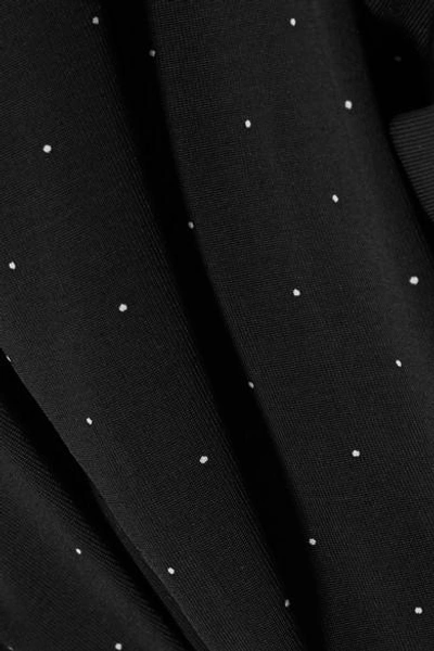 Shop Max Mara Polka-dot Silk-chiffon And Jersey Midi Dress In Black