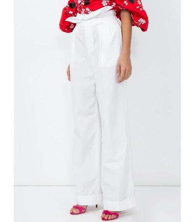 Shop Alexander Wang White Pleat Front Trousers