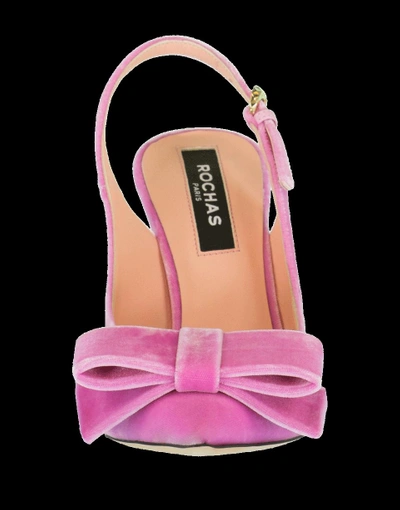 Shop Rochas Velvet Slingback Shoe In Pink