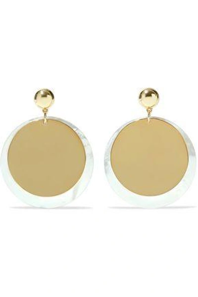 Shop Elizabeth And James Woman Gold-plated Mother-of-pearl Earrings Gold