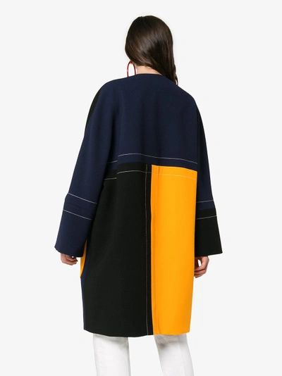 Shop Marni Multicoloured Cocoon Patchwork Coat