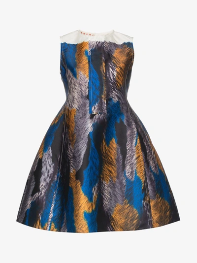Shop Marni Multicoloured Sleeveless Mini Dress In Blue