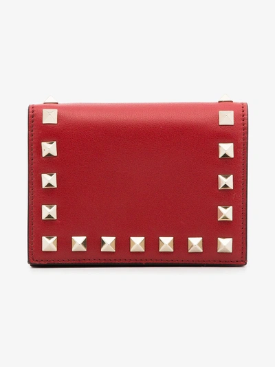 Shop Valentino 'rockstud' Portemonnaie In Red