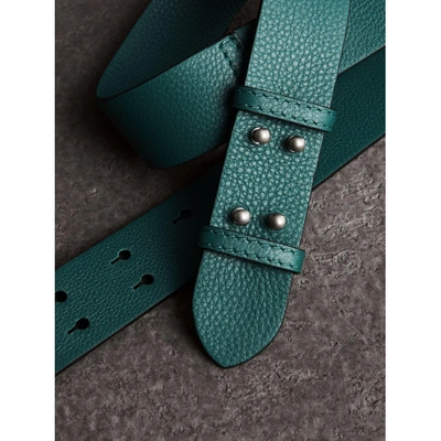 Shop Burberry The Small Belt Bag Grainy Leather Belt In Sea Green