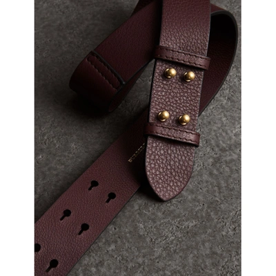 Shop Burberry The Small Belt Bag Grainy Leather Belt In Deep Claret