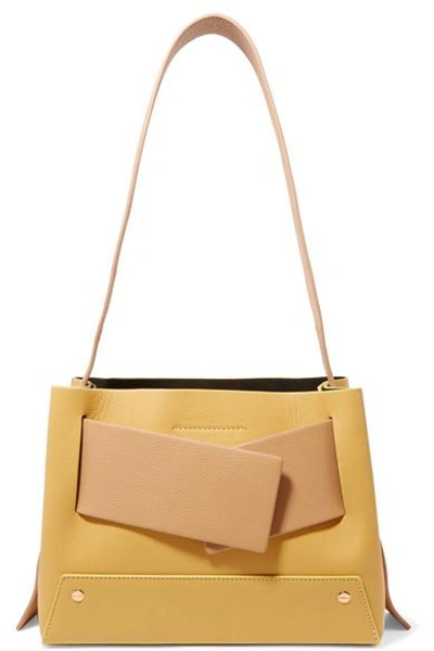 Shop Yuzefi Biggy Color-block Textured-leather Tote In Yellow