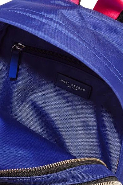 Shop Marc Jacobs Rubber-appliquéd Leather-trimmed Shell Backpack In Blue