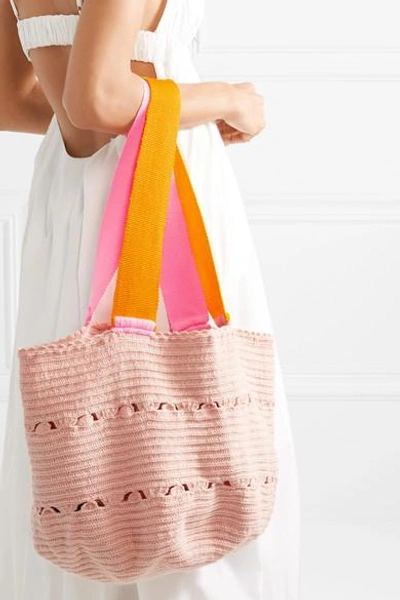 Shop Sophie Anderson Hoya Woven Tote In Blush
