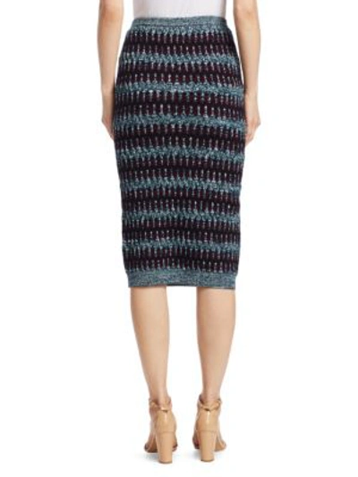 Shop Carven Textured Wool-cotton Midi Skirt In Garnet