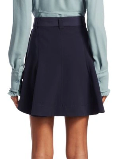 Shop Carven Patch Pocket Mini Skirt In Night Blue