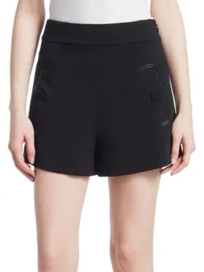 Shop Derek Lam 10 Crosby High Waist Crepe Shorts In Black