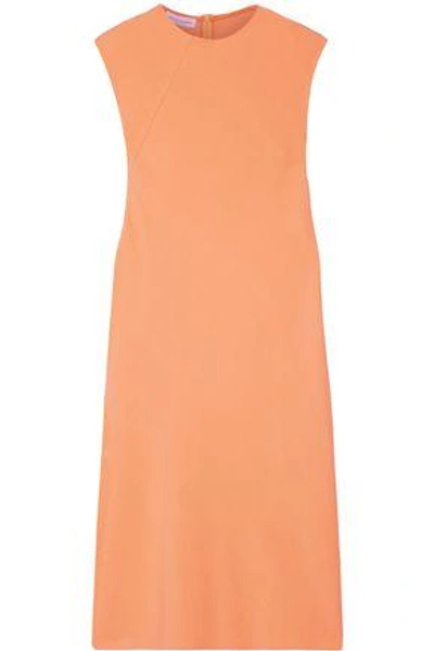 Shop Narciso Rodriguez Cutout Crepe Dress In Pastel Orange