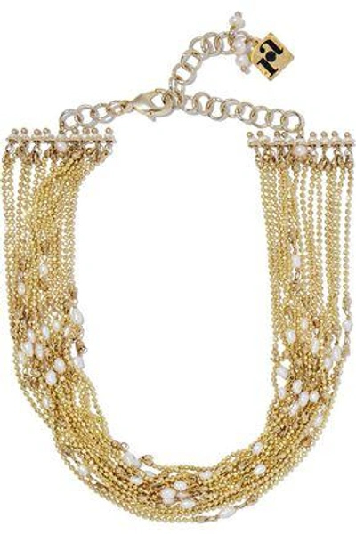 Shop Rosantica Woman Lilade Gold-tone Freshwater Pearl Choker Gold