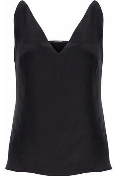 Shop J Brand Woman Lucy Washed-silk Camisole Black
