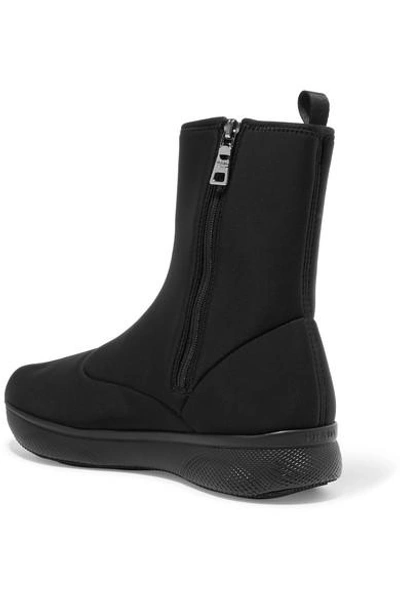 Shop Prada Neoprene Sock Boots In Black
