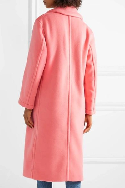 Shop Burberry Oversized Double-breasted Wool And Cashmere-blend Coat In Pink