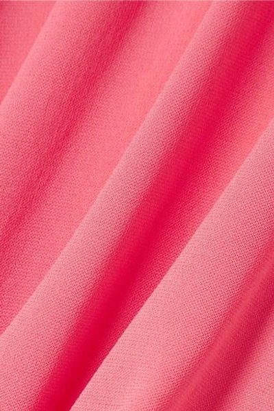 Shop Michael Kors Ruched Stretch-crepe Dress In Bubblegum