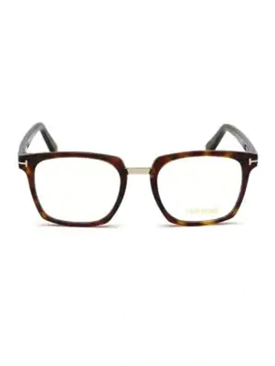 Shop Tom Ford Women's 50mm Blue Block Square Eyeglasses In Red Havana