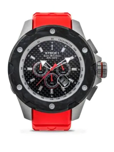 Shop Kyboe! Alpha Series Rouge Stainless Steel Strap Watch In Red