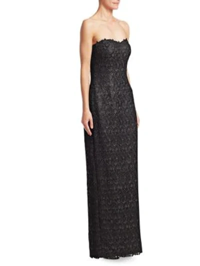 Shop Helen Morley Roma Beaded Lace Column Gown In Black