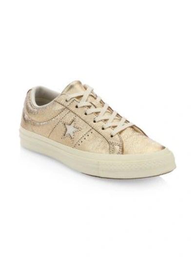 Shop Converse One Star Ox Leather Sneakers In Gold