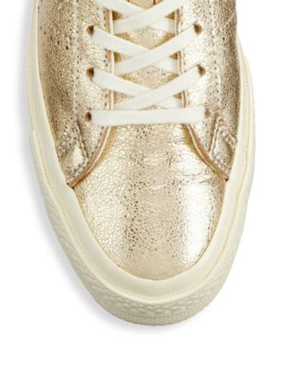 Shop Converse One Star Ox Leather Trainers In Gold