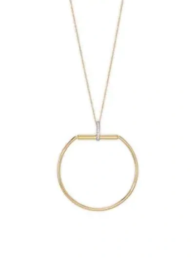 Shop Roberto Coin Classica Parisienne 18k Yellow Gold Circle Pendant Necklace