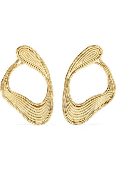 Shop Fernando Jorge Stream Lines 18-karat Gold Earrings