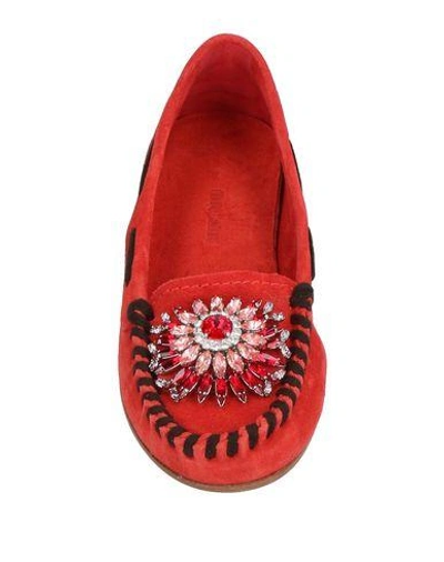 Shop Miu Miu Loafers In Red
