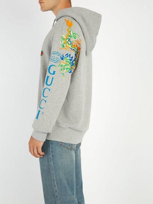 gucci dragon embroidered hoodie