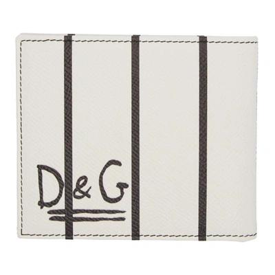 Shop Dolce & Gabbana White 'the King' Bifold Wallet In Hwt26 White