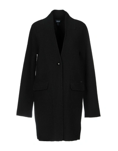 Shop Armani Jeans Coat In Black