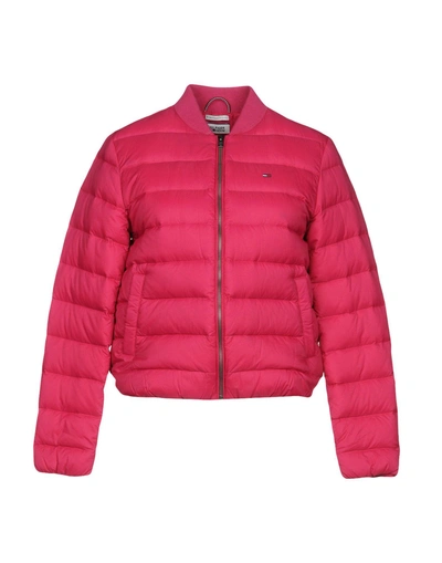 Shop Tommy Jeans Down Jackets In Fuchsia