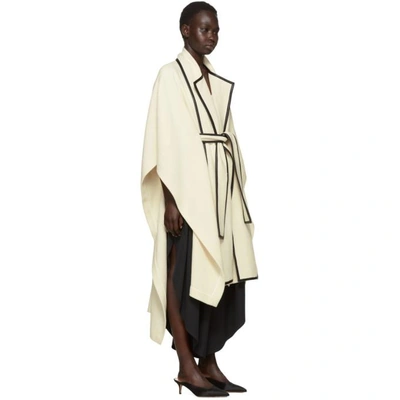 Shop Rosetta Getty Beige Scarf Panel Cape Coat In Natural